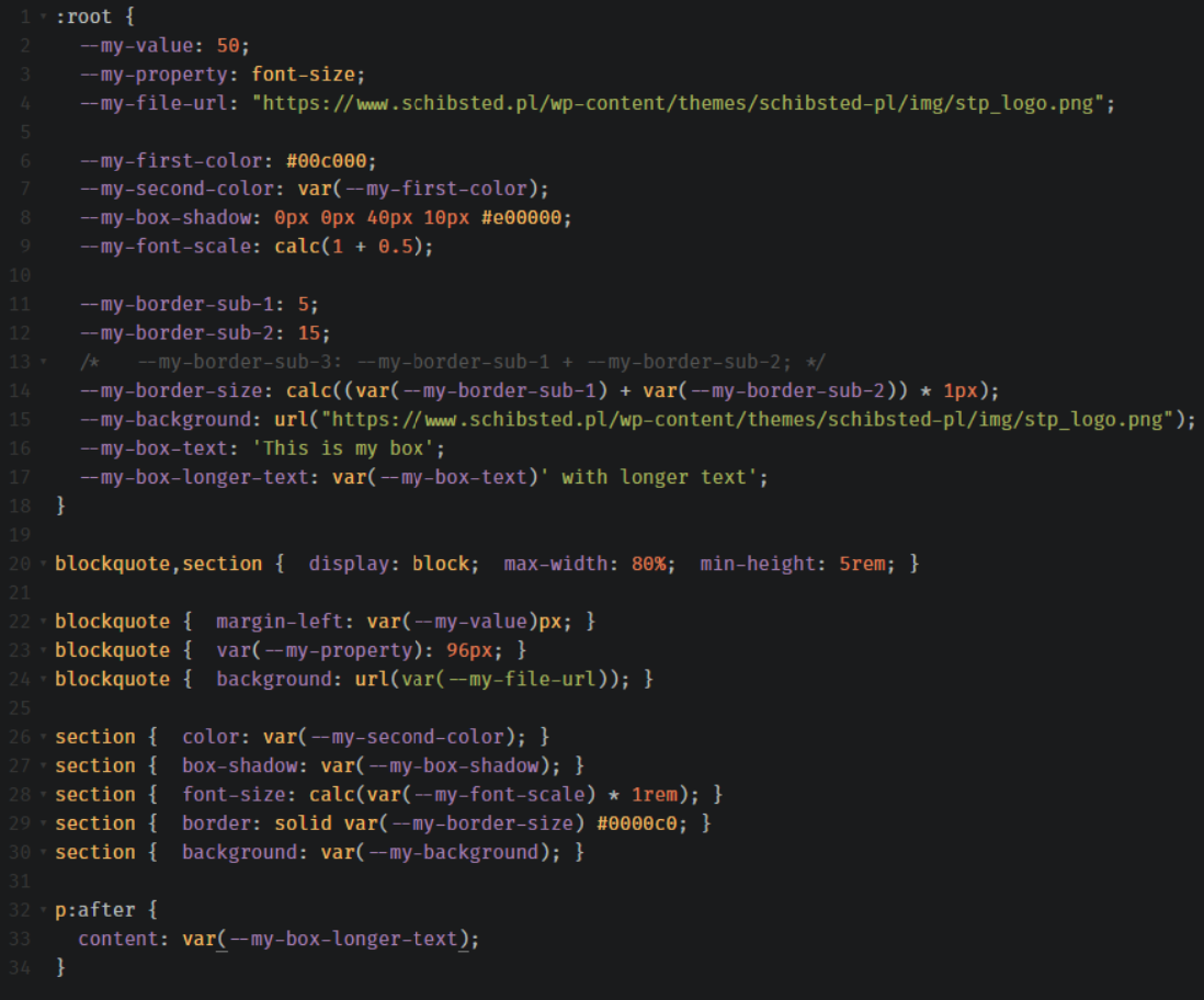 CSS VARIABLES Example