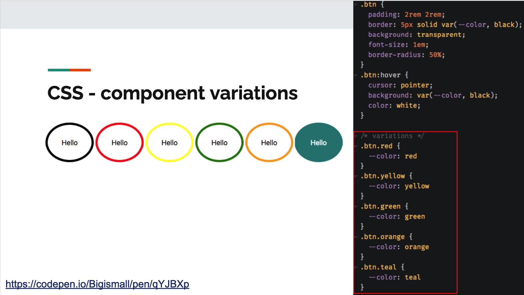 css variables usage